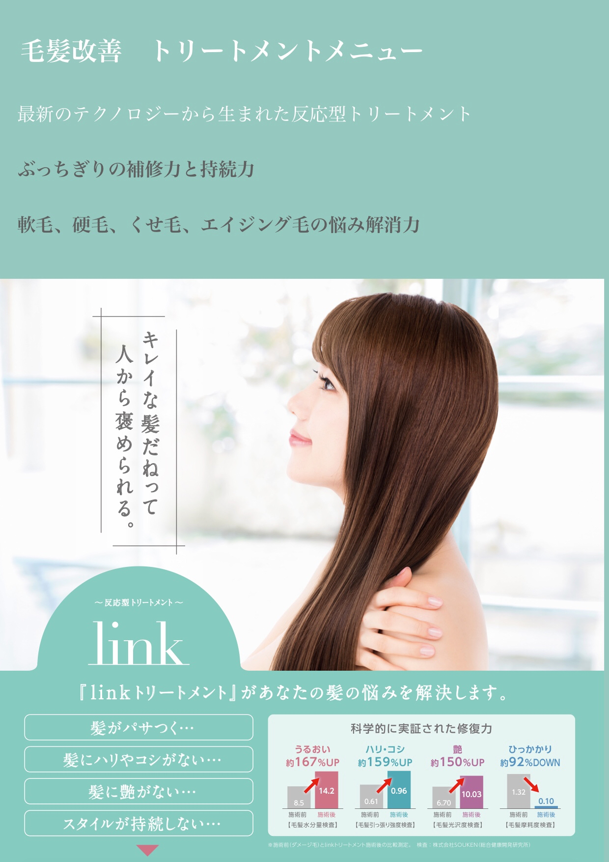 当店でも人気の髪質改善トリートメント「link」 | 静岡県浜松市中央区